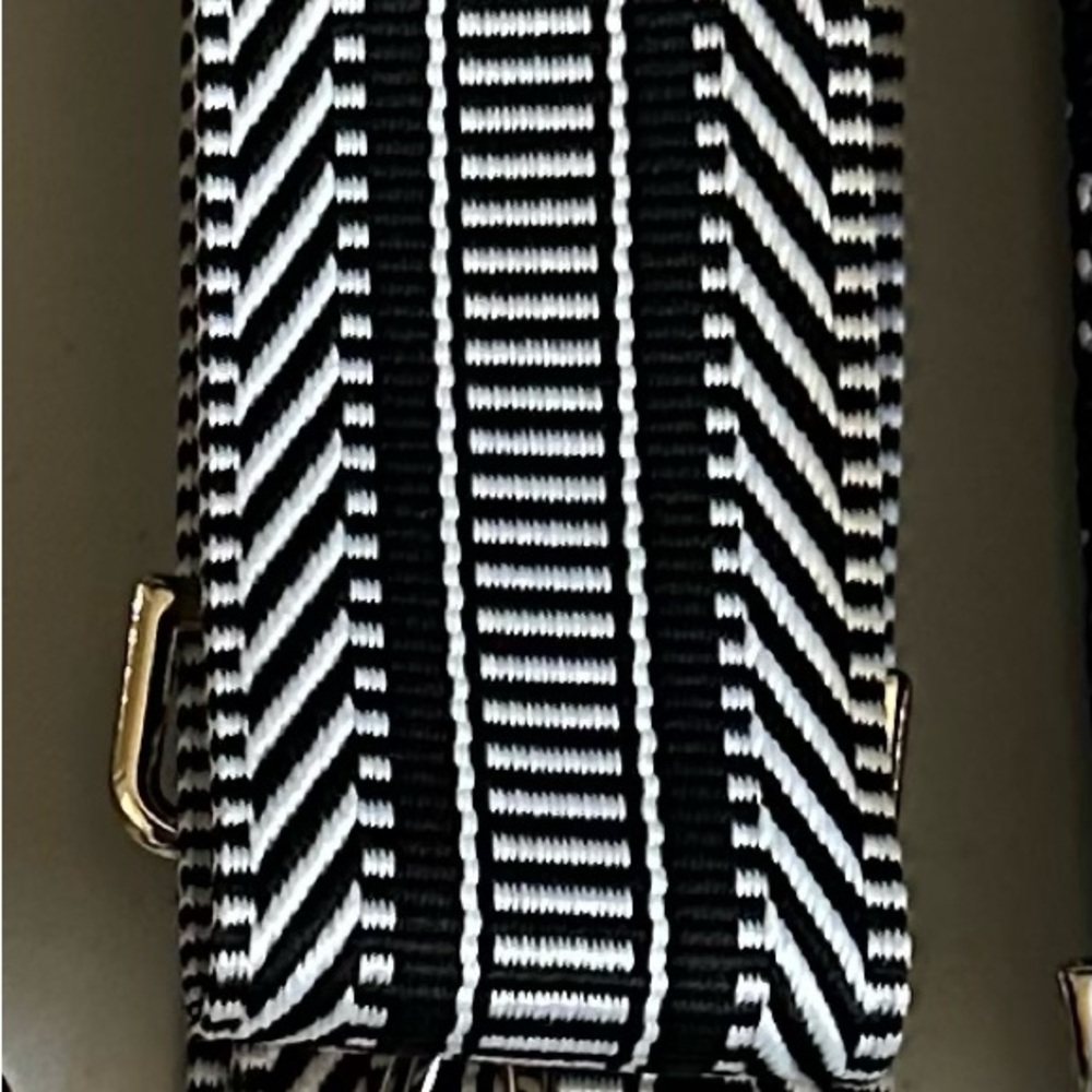 Pompom London Black & White Chevron Webbing Strap